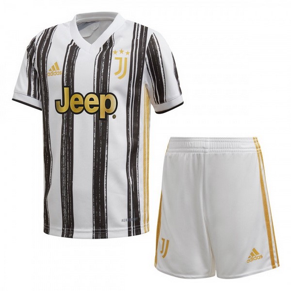 Camiseta Juventus Primera equipo Niños 2020-21 Blanco Negro